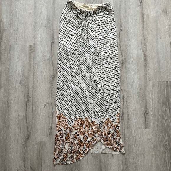 Free People Women’s neutral Rayon Pull on Maxi Skirt Size Small Summer - Picture 1 of 15